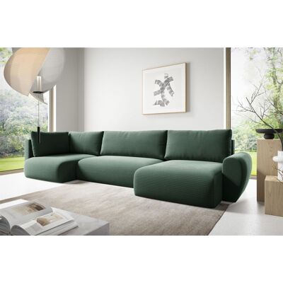 Fun Möbel Wohnlandschaft Schlafsofa GALAN Stoff Poso Grün Ottomane Rechts Fun Möbel Wohnlandschaft Schlafsofa GALAN Stoff Poso Grün Ottomane Rechts