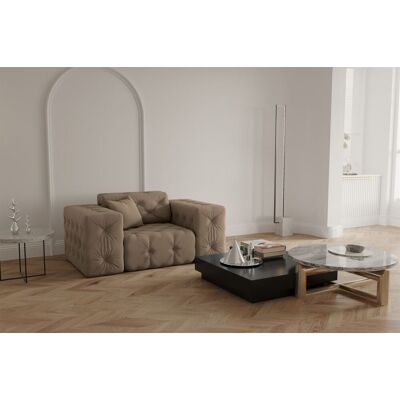 Fun Moebel Sessel Designersessel CHANTAL in Stoff Opera Velvet Taupe Fun Moebel Sessel Designersessel CHANTAL in Stoff Opera Velvet Taupe