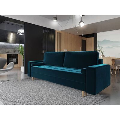 Fun Moebel Sofa 3-Sitzer BELANO mit Schlaffunktion Türkis Fun Moebel Sofa 3-Sitzer BELANO mit Schlaffunktion Türkis