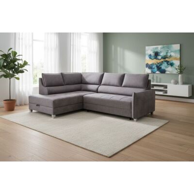 Fun Möbel Ecksofa Schlafsofa Sofa MARNO in Stoff Chill Me Grau Ottomane Links Fun Möbel Ecksofa Schlafsofa Sofa MARNO in Stoff Chill Me Grau Ottomane Links