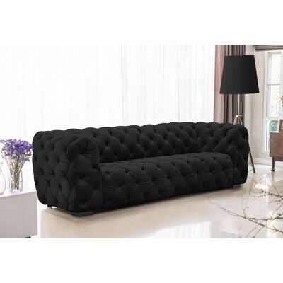 Fun Moebel Sofa Designersofa NATALIE 3-Sitzer in Stoff Riviera Schwarz Fun Moebel Sofa Designersofa NATALIE 3-Sitzer in Stoff Riviera Schwarz