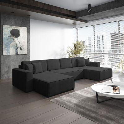 Fun Moebel - CONOR - Schwarz - Poso - Sectional sofa Fun Moebel - CONOR - Schwarz - Poso - Sectional sofa