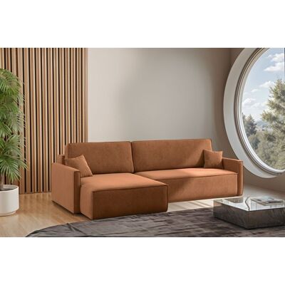 Fun Moebel Ecksofa Schlafsofa Sofa LOUIS Stoff Salvador Rostbraun Ottomane Links Fun Moebel Ecksofa Schlafsofa Sofa LOUIS Stoff Salvador Rostbraun Ottomane Links