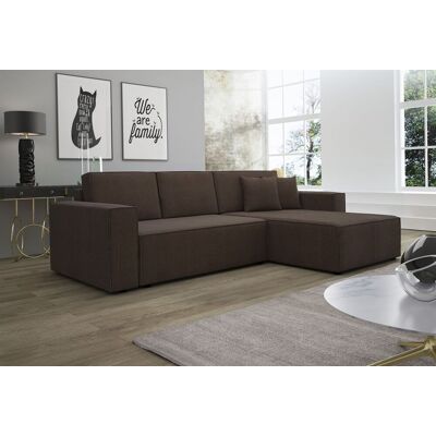 Fun Moebel Ecksofa Schlafsofa Sofa CONOR PREMIUM Stoff Poso Dunkelbraun Ottomane Rechts Fun Moebel Ecksofa Schlafsofa Sofa CONOR PREMIUM Stoff Poso Dunkelbraun Ottomane Rechts