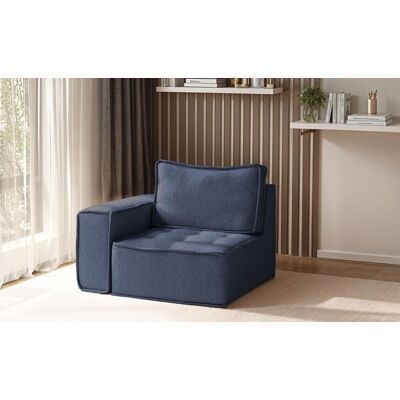 Fun Möbel Sessel SANDE 1-Sitzer Modul Stoff Raven Blau Seite Links Fun Möbel Sessel SANDE 1-Sitzer Modul Stoff Raven Blau Seite Links