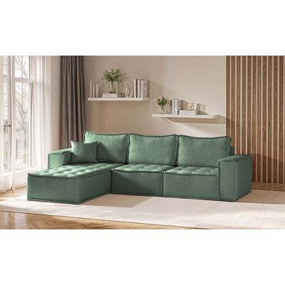 Fun Möbel Ecksofa Modulsofa 3-teilig SANDE Stoff Raven Flaschengrün Ottomane Links Fun Möbel Ecksofa Modulsofa 3-teilig SANDE Stoff Raven Flaschengrün Ottomane Links