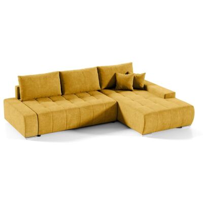 Fun Möbel Ecksofa Sofa mit Schlaffunktion VOGAR Stoff Aston Gelb Ottomane Rechts Fun Möbel Ecksofa Sofa mit Schlaffunktion VOGAR Stoff Aston Gelb Ottomane Rechts