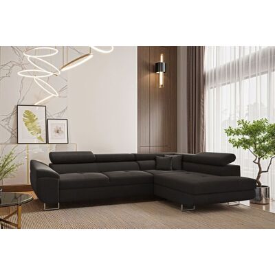 Fun Möbel Ecksofa Schlafsofa Sofa CARMELO in Stoff Nova Grafit Ottomane Rechts Fun Möbel Ecksofa Schlafsofa Sofa CARMELO in Stoff Nova Grafit Ottomane Rechts