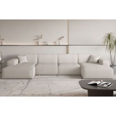 Fun Möbel Wohnlandschaft Sofa U-Form CELES PREMIUM in Stoff Scala Hellbeige Fun Möbel Wohnlandschaft Sofa U-Form CELES PREMIUM in Stoff Scala Hellbeige