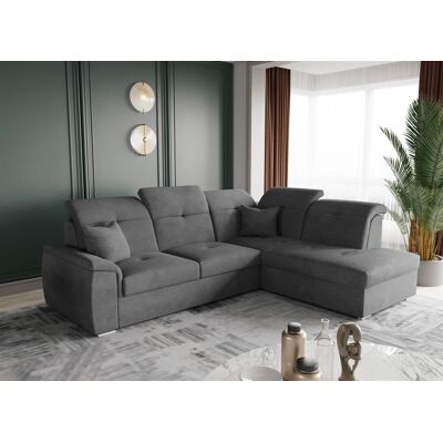 Fun Moebel Ecksofa Schlafsofa Sofa FREJA Stoff Brooklyn Anthrazit Ottomane Rechts Fun Moebel Ecksofa Schlafsofa Sofa FREJA Stoff Brooklyn Anthrazit Ottomane Rechts