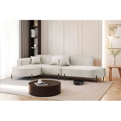 Fun Moebel Ecksofa Designersofa VALENCIA in Stoff Scala Sand Ottomane Links Fun Moebel Ecksofa Designersofa VALENCIA in Stoff Scala Sand Ottomane Links