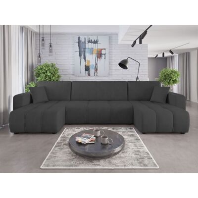 Fun Möbel Wohnlandschaft mit Schlaffunktion DAGNY Sofa U-Form in Stoff Cosmic Anthrazit Fun Möbel Wohnlandschaft mit Schlaffunktion DAGNY Sofa U-Form in Stoff Cosmic Anthrazit
