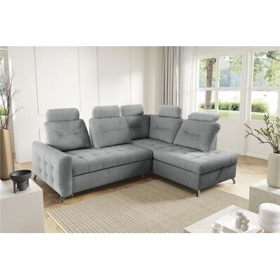 Fun Moebel Ecksofa Schlafsofa Sofa WENDIE Stoff Hold Me Grau Ottomane Rechts Fun Moebel Ecksofa Schlafsofa Sofa WENDIE Stoff Hold Me Grau Ottomane Rechts