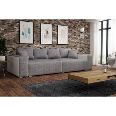 Fun Moebel Big Sofa Couchgarnitur REGGIO Megasofa mit Schlaffunktion Weiss-Grau Fun Moebel Big Sofa Couchgarnitur REGGIO Megasofa mit Schlaffunktion Weiss-Grau