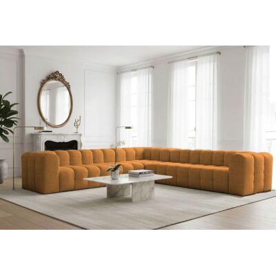 Fun Möbel Ecksofa Designersofa SOLVIE XL in Stoff Moly Orange Seite Universal Fun Möbel Ecksofa Designersofa SOLVIE XL in Stoff Moly Orange Seite Universal