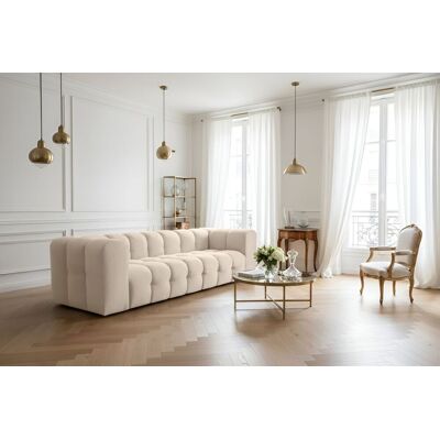 Fun Möbel Sofa Designersofa SOLVIE 4-Sitzer in Stoff Tiffani Beige Fun Möbel Sofa Designersofa SOLVIE 4-Sitzer in Stoff Tiffani Beige
