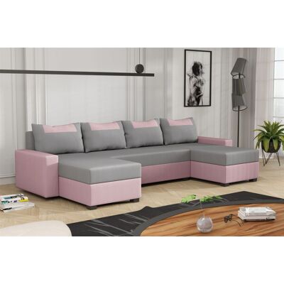 Fun Möbel Wohnlandschaft Schlafsofa Sofa HEDVIG LUX Stoff Manila Rose- Hellgrau Fun Möbel Wohnlandschaft Schlafsofa Sofa HEDVIG LUX Stoff Manila Rose- Hellgrau