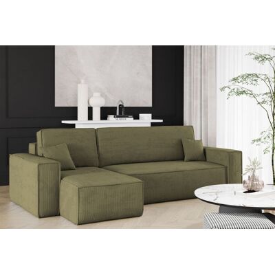 Fun Möbel Ecksofa Schlafsofa Sofa MARIS Stoff Poso Olivgrün Ottomane Links Fun Möbel Ecksofa Schlafsofa Sofa MARIS Stoff Poso Olivgrün Ottomane Links