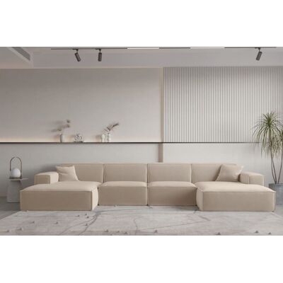 Fun Moebel LAGERDEAL Wohnlandschaft U-Form CELES PREMIUM in Stoff Opera Velvet Sand Fun Moebel LAGERDEAL Wohnlandschaft U-Form CELES PREMIUM in Stoff Opera Velvet Sand