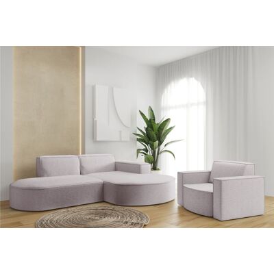 Fun Möbel Sofa Set 2-teilig Sessel und Ecksofa PALMA XS Stoff Ascot Rose Ottomane Rechts Fun Möbel Sofa Set 2-teilig Sessel und Ecksofa PALMA XS Stoff Ascot Rose Ottomane Rechts