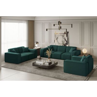 Fun Moebel Sofaset Designersofa CELES 3-2-1 in Stoff Opera Velvet Opalgrün Fun Moebel Sofaset Designersofa CELES 3-2-1 in Stoff Opera Velvet Opalgrün