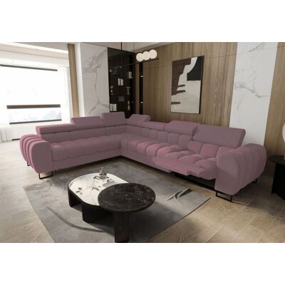 Fun Moebel Ecksofa Schlafsofa BASTIEN RELAX in Stoff Gemma Rosa Ottomane Links Fun Moebel Ecksofa Schlafsofa BASTIEN RELAX in Stoff Gemma Rosa Ottomane Links