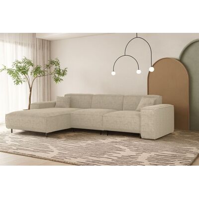 Fun Möbel Ecksofa Designersofa GLORIA in Stoff Scala Sand Ottomane Links Fun Möbel Ecksofa Designersofa GLORIA in Stoff Scala Sand Ottomane Links