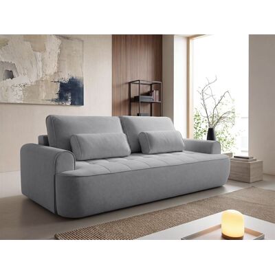 Fun Möbel Sofa 3-Sitzer mit Schlaffunktion HUNTER in Stoff Soft Grau Fun Möbel Sofa 3-Sitzer mit Schlaffunktion HUNTER in Stoff Soft Grau