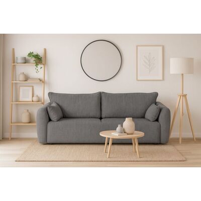 Fun Möbel Sofa 3-Sitzer mit Schlaffunktion RUDEN in Stoff Raven Grau Fun Möbel Sofa 3-Sitzer mit Schlaffunktion RUDEN in Stoff Raven Grau