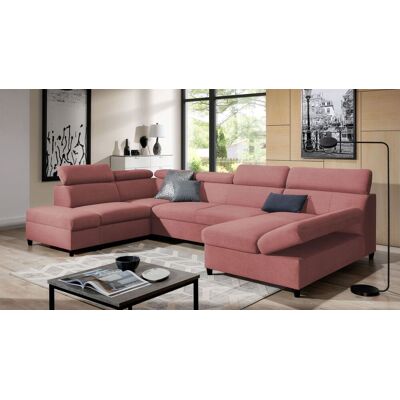 Fun Möbel Wohnlandschaft Schlafsofa Sofa ANTON in Stoff Esito Rosa Ottomane Rechts Fun Möbel Wohnlandschaft Schlafsofa Sofa ANTON in Stoff Esito Rosa Ottomane Rechts