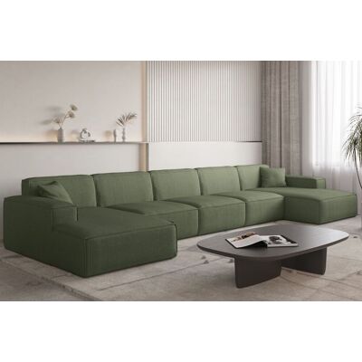 Fun Möbel Wohnlandschaft Sofa U-Form CELES PREMIUM XL in Stoff Scala Forest Fun Möbel Wohnlandschaft Sofa U-Form CELES PREMIUM XL in Stoff Scala Forest