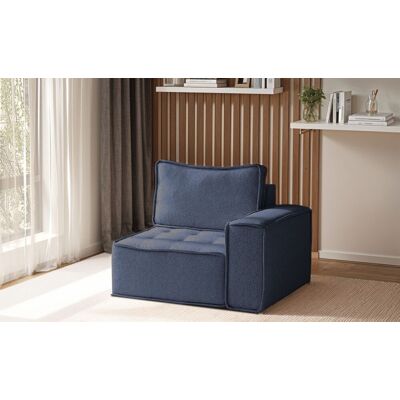Fun Möbel Sessel SANDE 1-Sitzer Modul Stoff Raven Blau Seite Rechts Fun Möbel Sessel SANDE 1-Sitzer Modul Stoff Raven Blau Seite Rechts