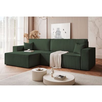 Fun Möbel Ecksofa Schlafsofa Sofa ADARA MAX in Stoff Poso Grün Ottomane Links Fun Möbel Ecksofa Schlafsofa Sofa ADARA MAX in Stoff Poso Grün Ottomane Links