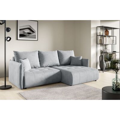 Fun Möbel Ecksofa Schlafsofa CANIO Stoff Monolith Hellgrau Ottomane Rechts Fun Möbel Ecksofa Schlafsofa CANIO Stoff Monolith Hellgrau Ottomane Rechts