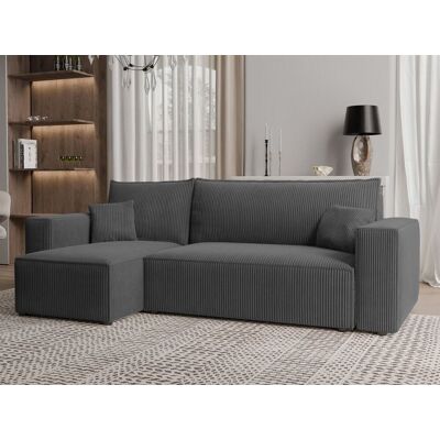 Fun Möbel Ecksofa Schlafsofa Sofa ADARA in Stoff Poso Dunkelgrau Ottomane Links Fun Möbel Ecksofa Schlafsofa Sofa ADARA in Stoff Poso Dunkelgrau Ottomane Links