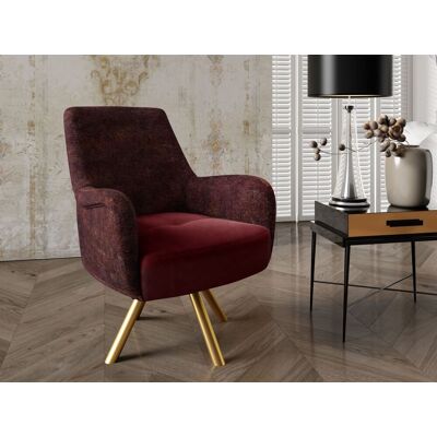 Fun Möbel Sessel Drehsessel VALERIE in Stoff Touch Me und Elisa Velvet Bordeauxrot Fun Möbel Sessel Drehsessel VALERIE in Stoff Touch Me und Elisa Velvet Bordeauxrot