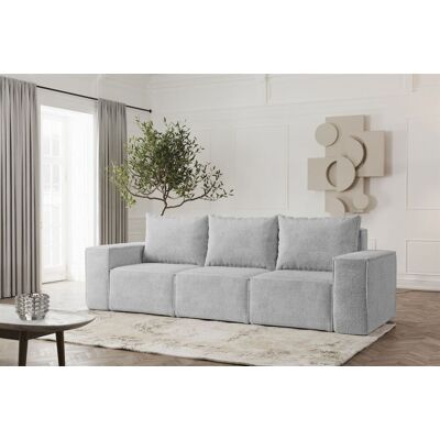Fun Möbel Sofa Designersofa ESTELLE 3-Sitzer in Stoff Abriamo Hellgrau Fun Möbel Sofa Designersofa ESTELLE 3-Sitzer in Stoff Abriamo Hellgrau