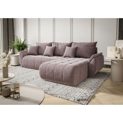 Fun Möbel Ecksofa Schlafsofa AKITA Stoff Monolith Flieder Ottomane Rechts Fun Möbel Ecksofa Schlafsofa AKITA Stoff Monolith Flieder Ottomane Rechts