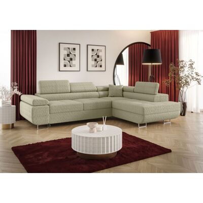Fun Möbel Ecksofa Schlafsofa Sofa MONARO Stoff Quelle Latte Ottomane Rechts Fun Möbel Ecksofa Schlafsofa Sofa MONARO Stoff Quelle Latte Ottomane Rechts
