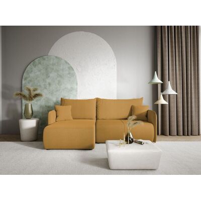 Fun Möbel Ecksofa Sofa mit Schlaffunktion CALGARY Stoff Curio Senfgelb Ottomane Links Fun Möbel Ecksofa Sofa mit Schlaffunktion CALGARY Stoff Curio Senfgelb Ottomane Links