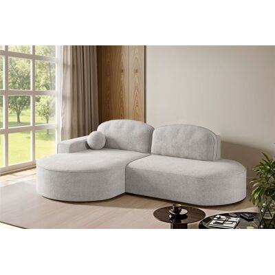 Fun Möbel Ecksofa Schlafsofa Sofa GIRONA Stoff Arena Hellgrau Ottomane Links Fun Möbel Ecksofa Schlafsofa Sofa GIRONA Stoff Arena Hellgrau Ottomane Links
