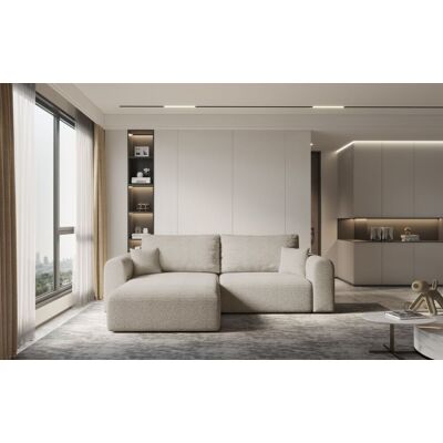 Fun Möbel Ecksofa Sofa FLAVIO mit Schlaffunktion Stoff Abriamo Sand Ottomane Links Fun Möbel Ecksofa Sofa FLAVIO mit Schlaffunktion Stoff Abriamo Sand Ottomane Links