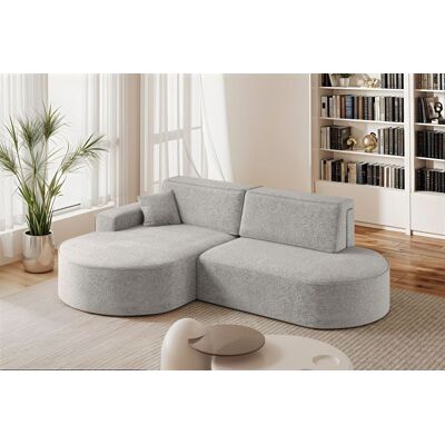 Fun Möbel Ecksofa Schlafsofa Sofa VENEDIG Stoff Arena Hellgrau Ottomane Links Fun Möbel Ecksofa Schlafsofa Sofa VENEDIG Stoff Arena Hellgrau Ottomane Links