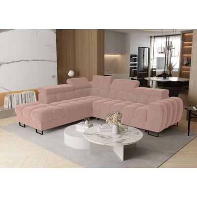 Fun Moebel Ecksofa Schlafsofa BASTIEN MAX in Stoff Terra Puderrosa Ottomane Links Fun Moebel Ecksofa Schlafsofa BASTIEN MAX in Stoff Terra Puderrosa Ottomane Links