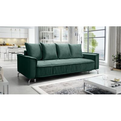 Fun Möbel Schlafsofa Sofa 3-Sitzer FLORENCE Stoff Element Dunkelgrün Fun Möbel Schlafsofa Sofa 3-Sitzer FLORENCE Stoff Element Dunkelgrün