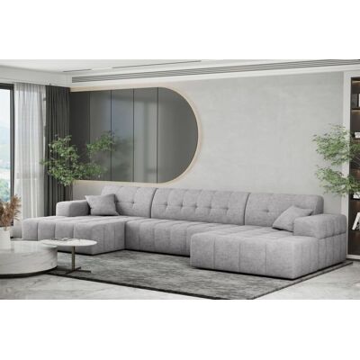 Fun Möbel Wohnlandschaft Sofa U-Form NANCY in Stoff Perfekt Harmony Hellgrau Fun Möbel Wohnlandschaft Sofa U-Form NANCY in Stoff Perfekt Harmony Hellgrau