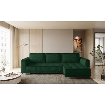 Fun Möbel Ecksofa Schlafsofa Sofa JUNA Stoff Terra Flaschengrün Ottomane Rechts Fun Möbel Ecksofa Schlafsofa Sofa JUNA Stoff Terra Flaschengrün Ottomane Rechts