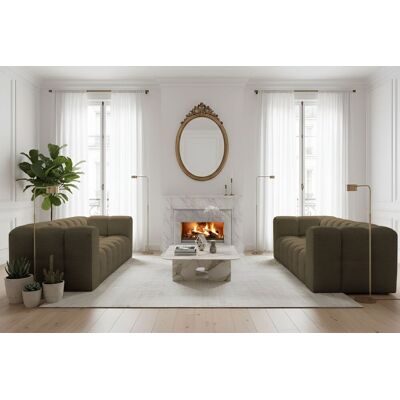 Fun Möbel Sofaset Designersofa SOLVIE 4-4 in Stoff Moly Moosgrün Fun Möbel Sofaset Designersofa SOLVIE 4-4 in Stoff Moly Moosgrün