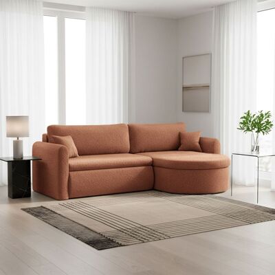 Fun Möbel Ecksofa Schlafsofa FELIZ Stoff Quelle Rostbraun Ottomane Rechts Fun Möbel Ecksofa Schlafsofa FELIZ Stoff Quelle Rostbraun Ottomane Rechts