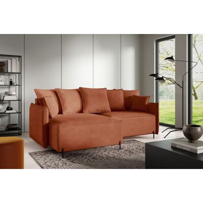 Fun Möbel Ecksofa Schlafsofa BETTO Stoff Now or Never Rostbraun Ottomane Links Fun Möbel Ecksofa Schlafsofa BETTO Stoff Now or Never Rostbraun Ottomane Links